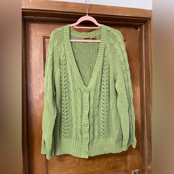 Northcrest Spring Green Knit Cardigan‎ - Picture 1 of 6